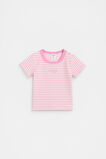 Core Logo Rib Tee  Candy Pink Stripe  hi-res