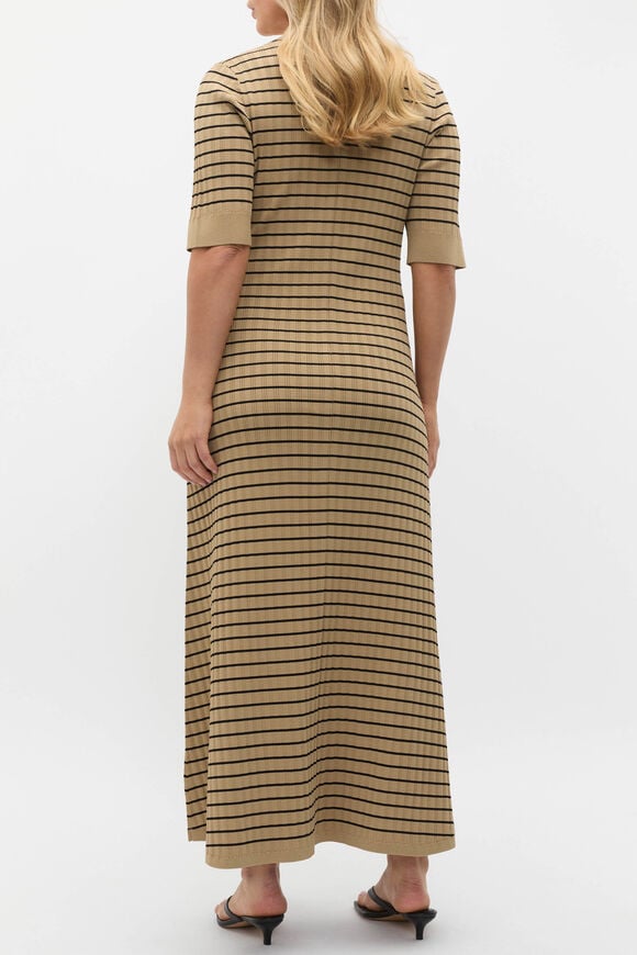 Crepe Knit Stripe Dress  Rye Stripe Crepe Knit Stripe Dress  Rye Stripe  hi-res