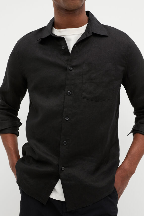 Linen Everyday Shirt  True Black Linen Everyday Shirt  True Black  hi-res