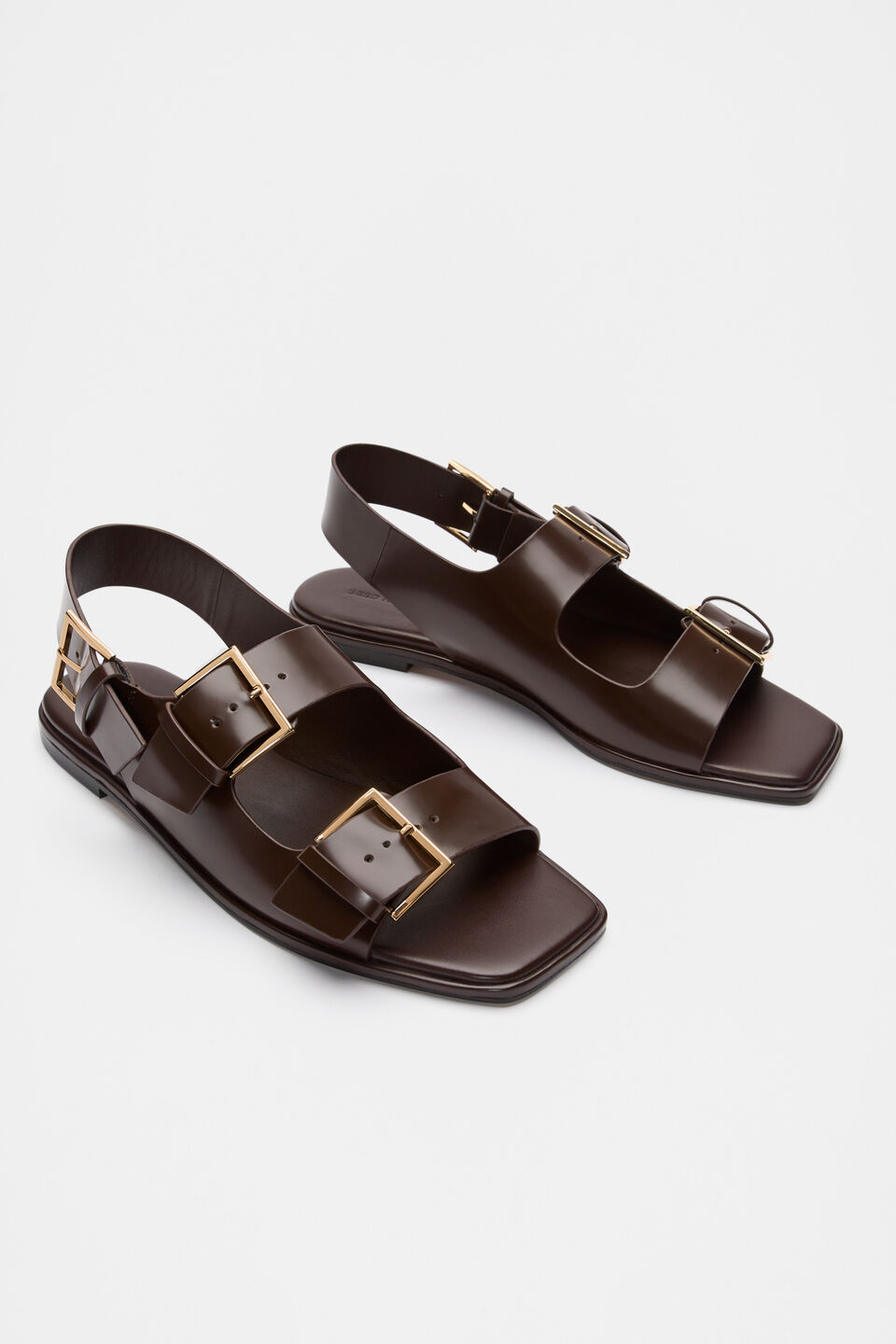 Iris Triple Buckle Sandal  Dark Espresso