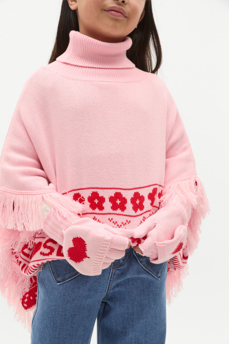 Heart Mittens  Rose Petal