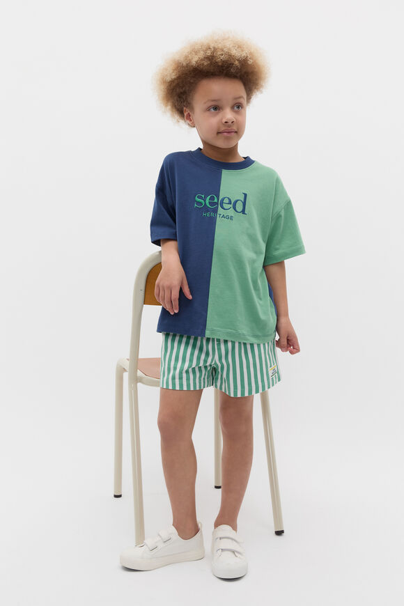 Spliced Logo Tee  Washed Navy Spliced Logo Tee  Washed Navy  hi-res