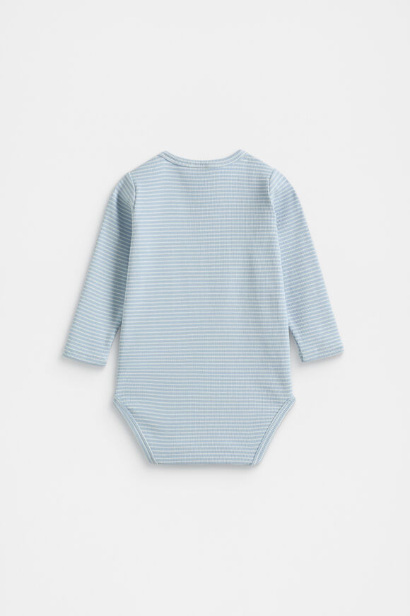 Core Rib Logo Bodysuit  Blue Stripe Core Rib Logo Bodysuit  Blue Stripe  hi-res