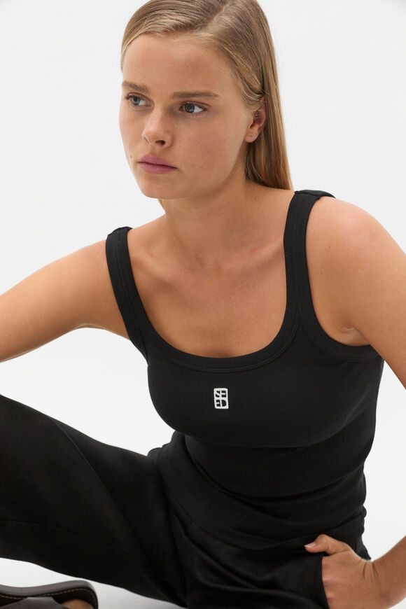 Core Heritage Rib Tank  Black Core Heritage Rib Tank  Black  hi-res