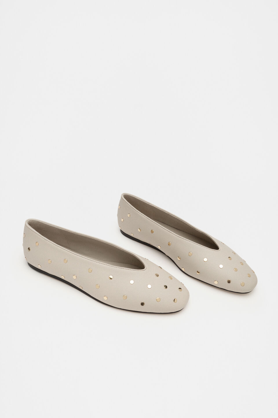 Margot Studded Ballet Flat  Oat