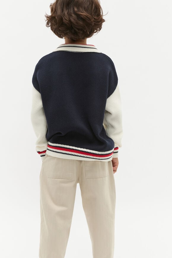 Colourblock Knit Sweater  Midnight Blue Colourblock Knit Sweater  Midnight Blue  hi-res