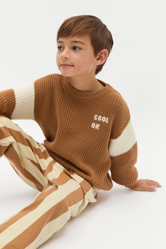 Drop Shoulder Knit  Cinnamon Drop Shoulder Knit  Cinnamon  hi-res