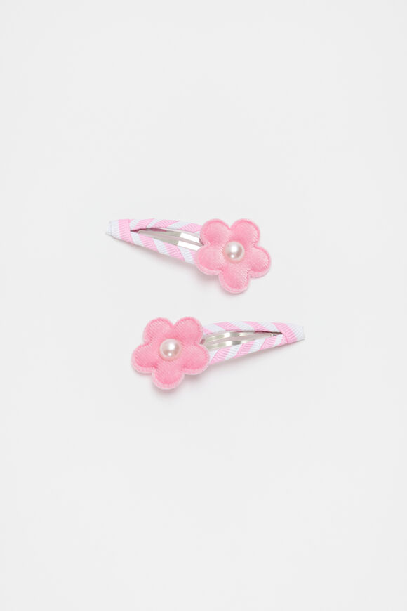 Velvet Flower Pearl Snaps  Candy Pink  hi-res