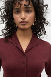 Merino Wool Funnel Neck Knit  Merlot Marle  hi-res