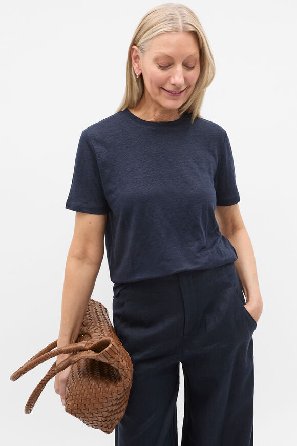 Linen Neat Tee  Twilight Blue Linen Neat Tee  Twilight Blue  hi-res