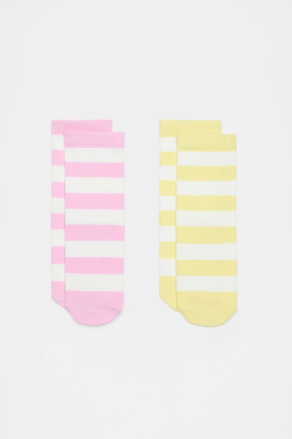 Stripe Sock 2 Pack  Lemongrass Stripe Sock 2 Pack  Lemongrass  hi-res
