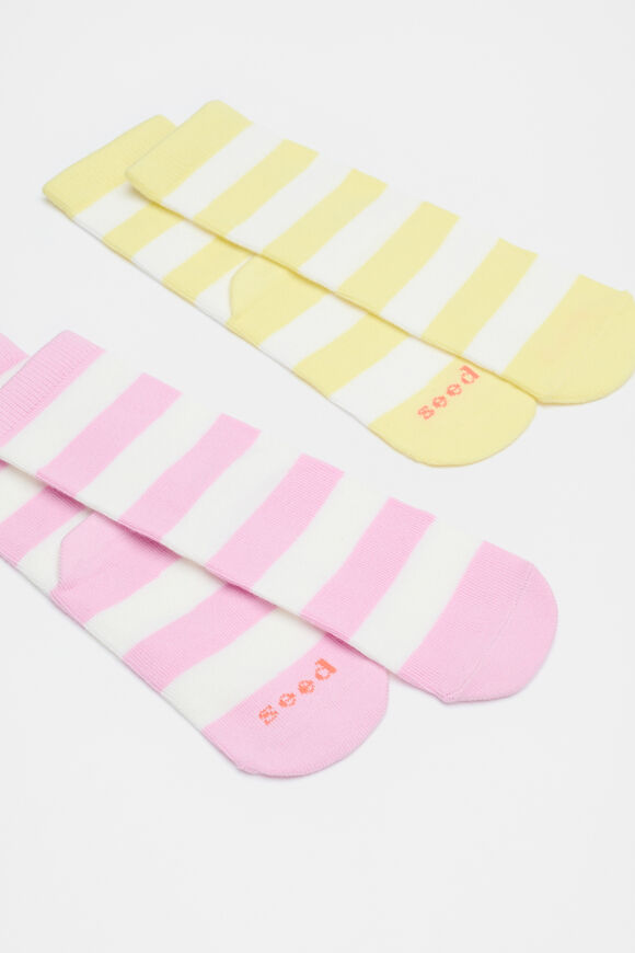 Stripe Sock 2 Pack  Lemongrass Stripe Sock 2 Pack  Lemongrass  hi-res