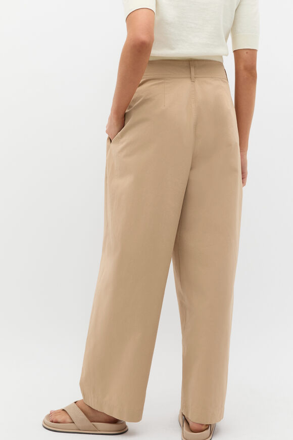 Double Waist Cotton Pant  Iced Latte Double Waist Cotton Pant  Iced Latte  hi-res