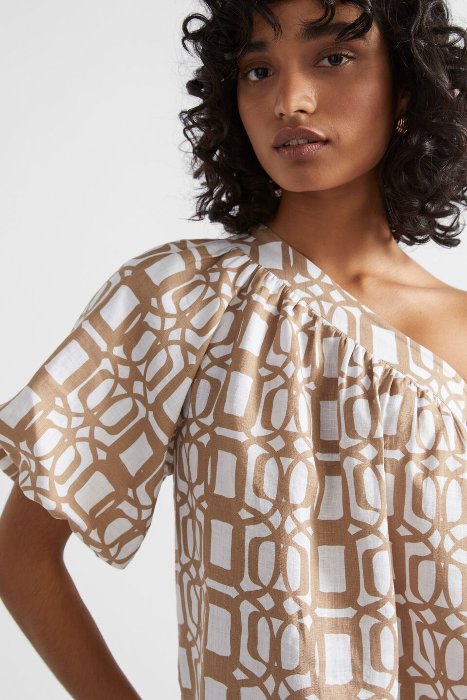 Linen Retro Top  Barley Retro