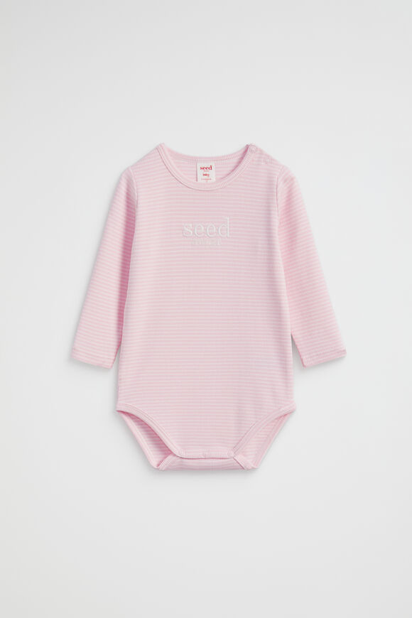 Core Rib Logo Bodysuit  Posie Stripe Core Rib Logo Bodysuit  Posie Stripe  hi-res