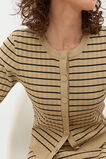 Stripe Rib Knit Short Sleeve Cardigan  Rye Stripe  hi-res