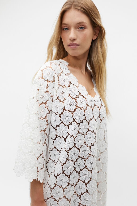 Lace Beach Cover Up  White Lace Beach Cover Up  White  hi-res