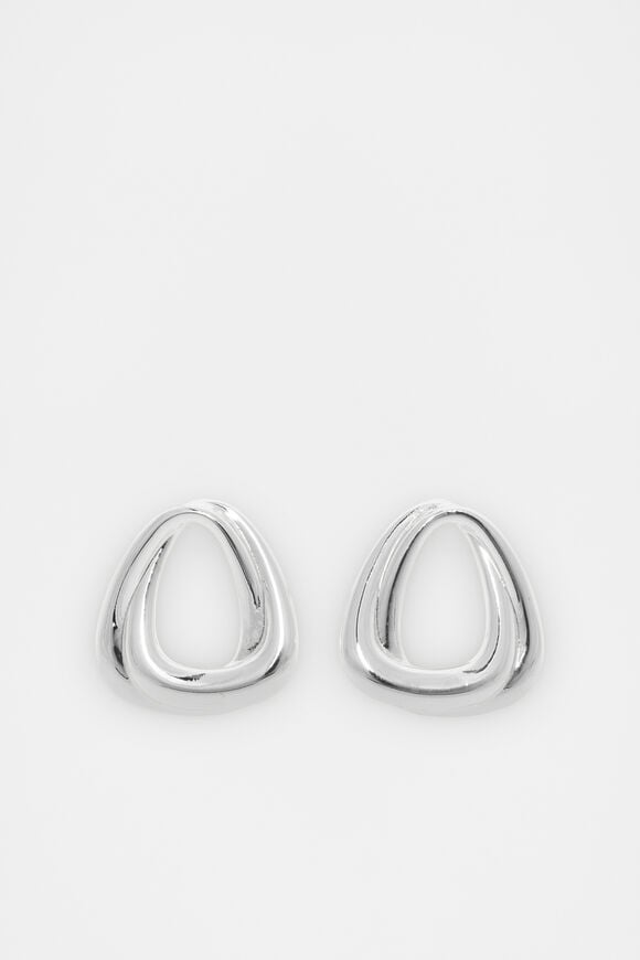 Looped Oval Earring  Silver Looped Oval Earring  Silver  hi-res