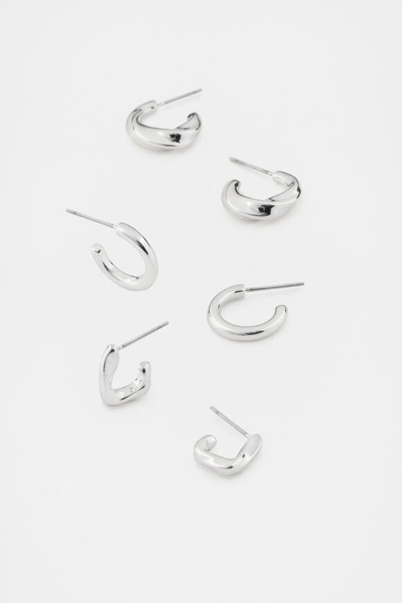 Sculptural Twist Ear Pack  Silver Sculptural Twist Ear Pack  Silver  hi-res