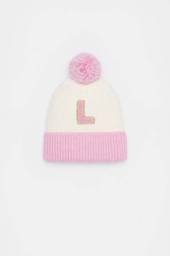 Colourblock Initial Beanie  L  hi-res