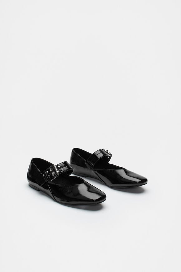 Buckle Ballet Flat  Black Buckle Ballet Flat  Black  hi-res