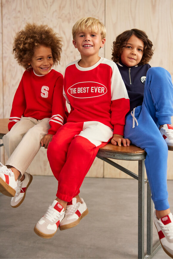 Oversized Colourblock Sweat  Chilli Red Oversized Colourblock Sweat  Chilli Red  hi-res