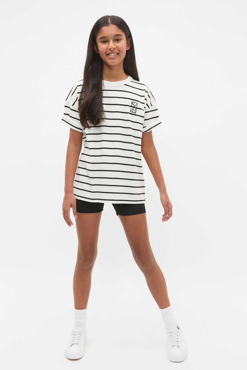 Oversized Logo Tee  Canvas Stripe
