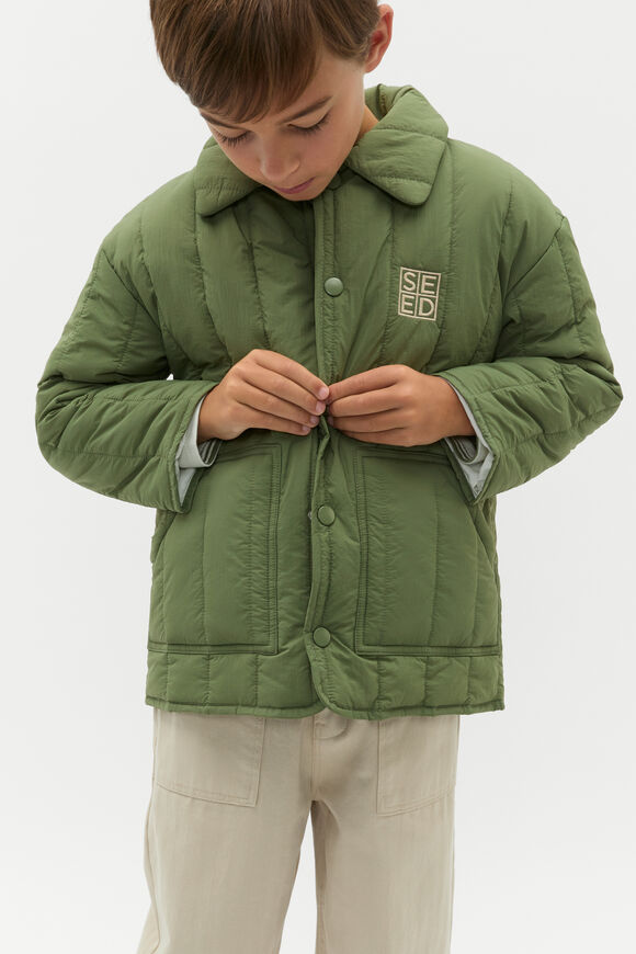 Quilted Jacket  Dark Sage Quilted Jacket  Dark Sage  hi-res