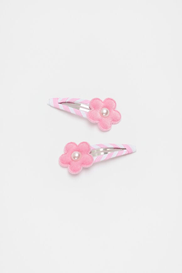 Velvet Flower Pearl Snaps  Candy Pink  hi-res