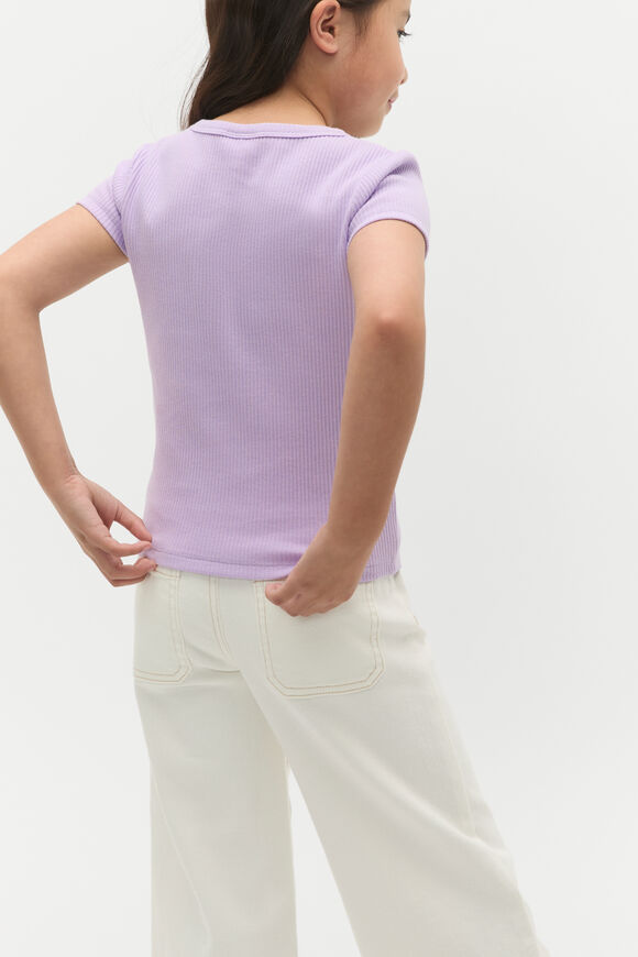 Core Logo Rib Tee  Lavender Core Logo Rib Tee  Lavender  hi-res