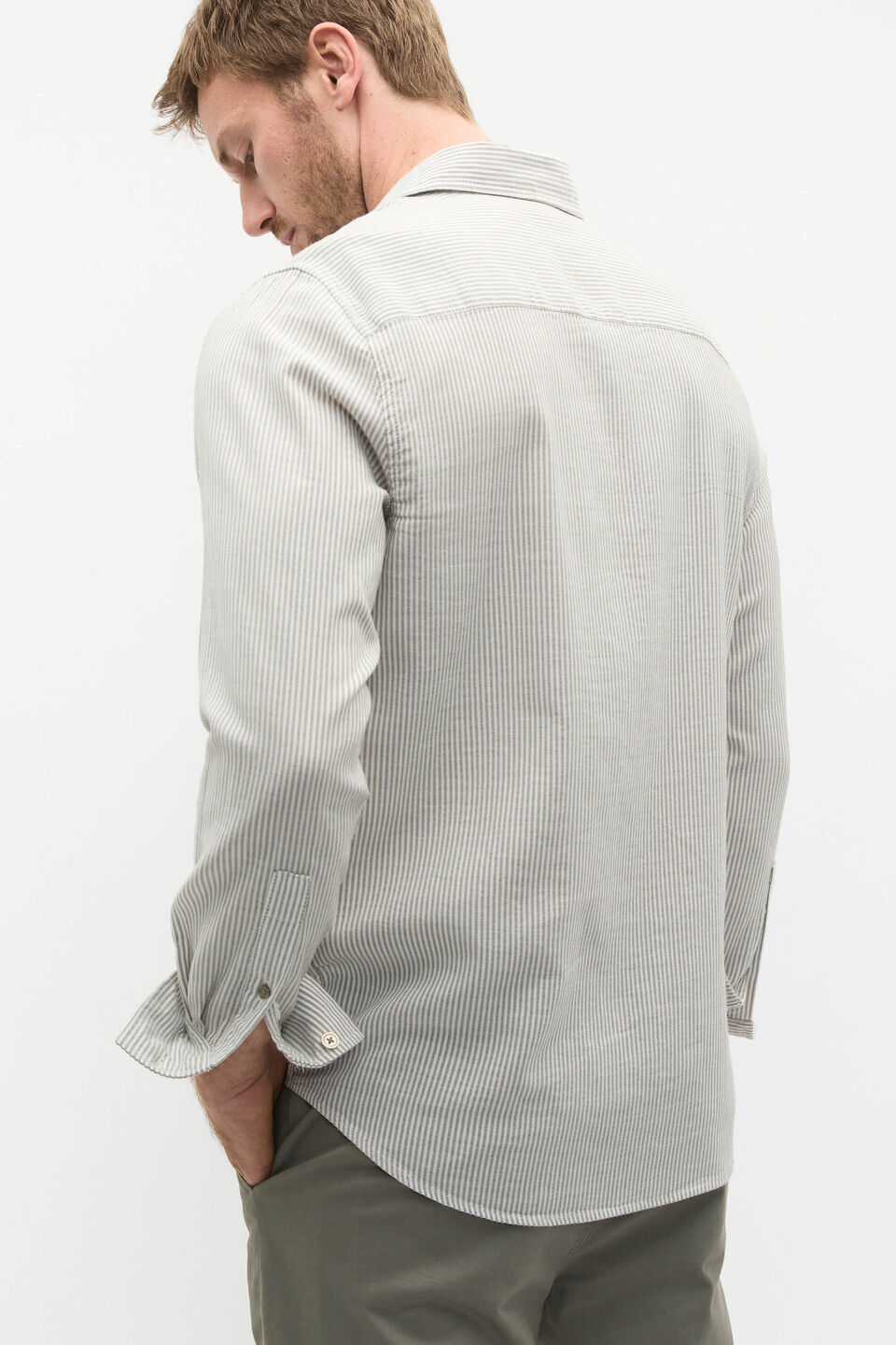 Texture Stripe Shirt  Vintage Khaki