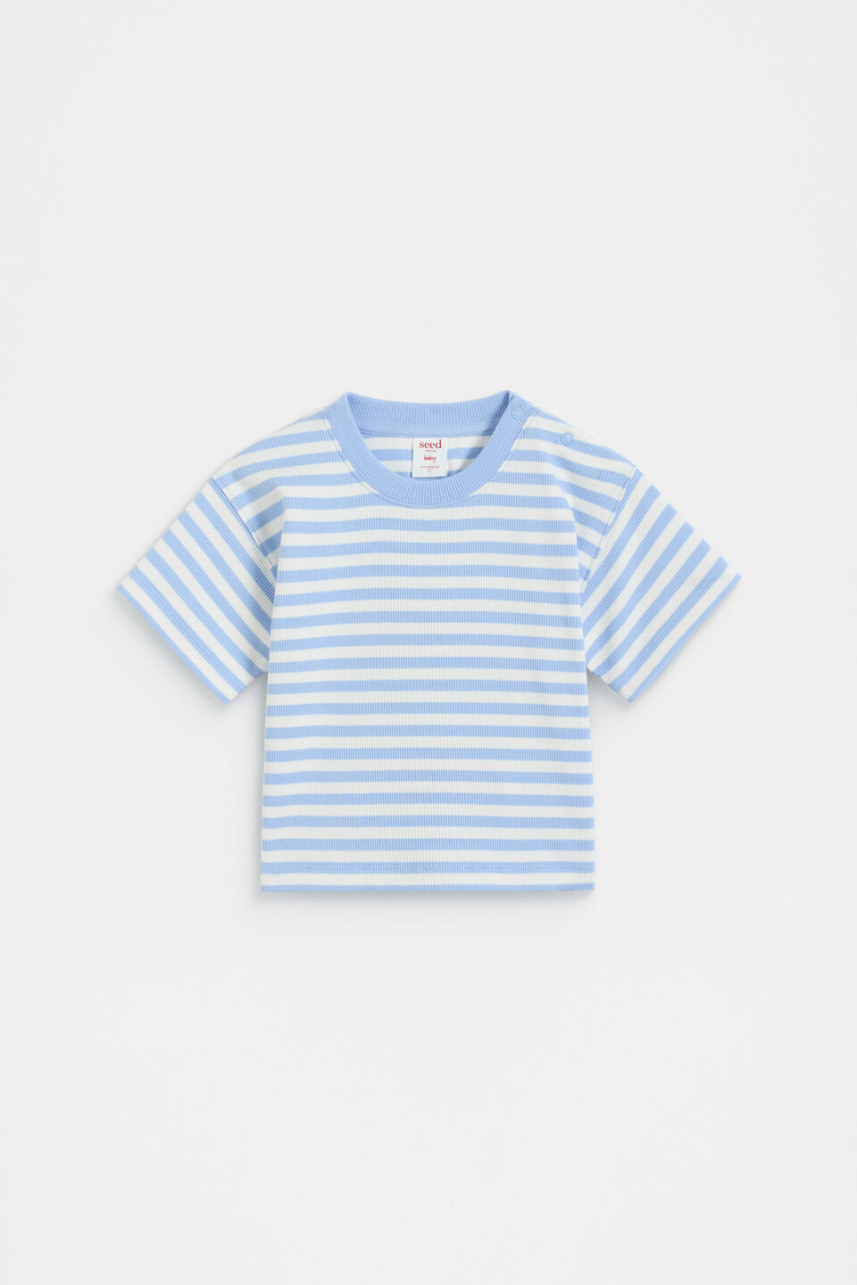 Loose Fit Rib Tee  Luna Blue