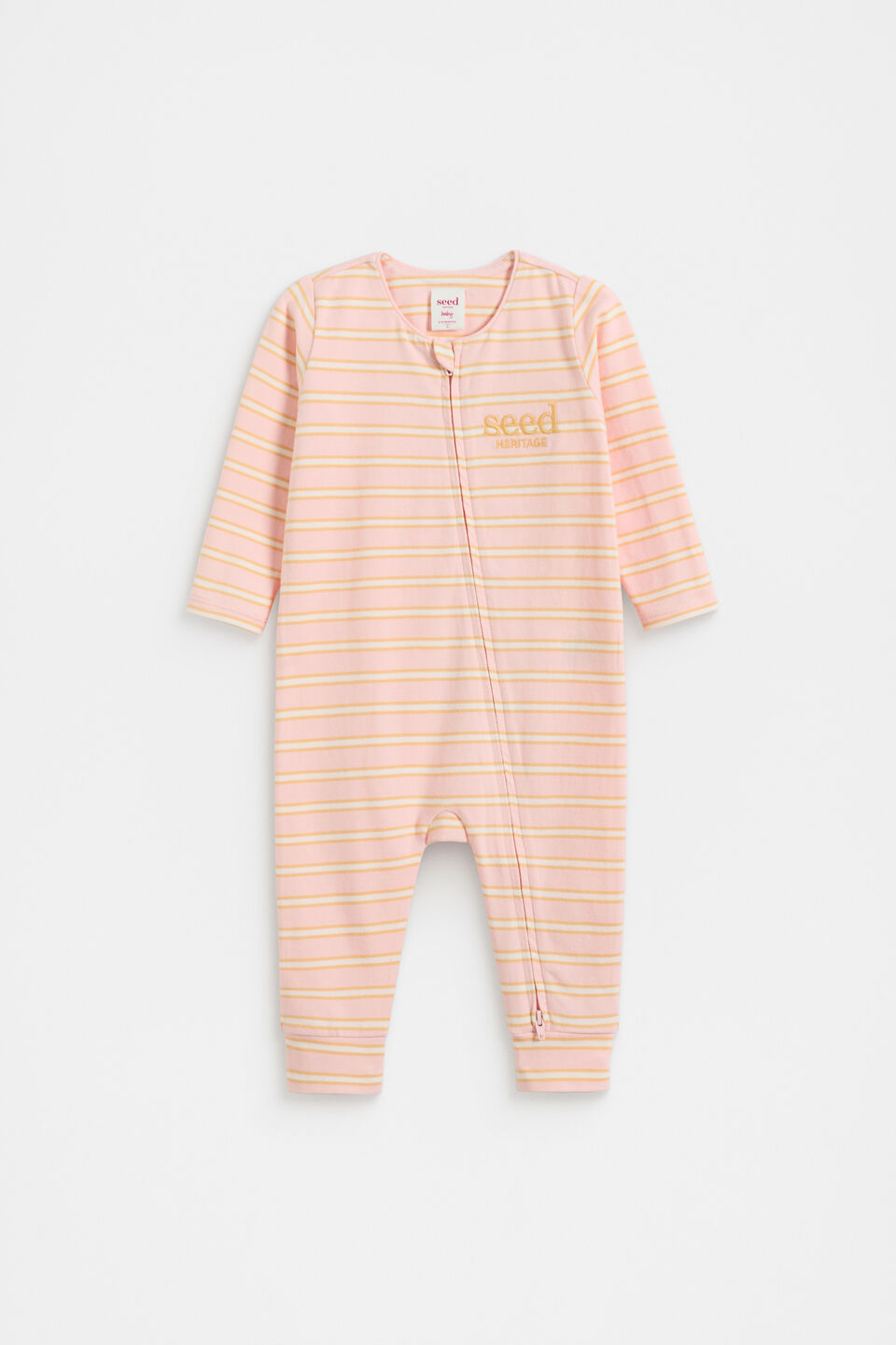 Stripe Logo Zipsuit  Pretty Pink