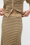 Crepe Knit Stripe Skirt  Rye Stripe  hi-res