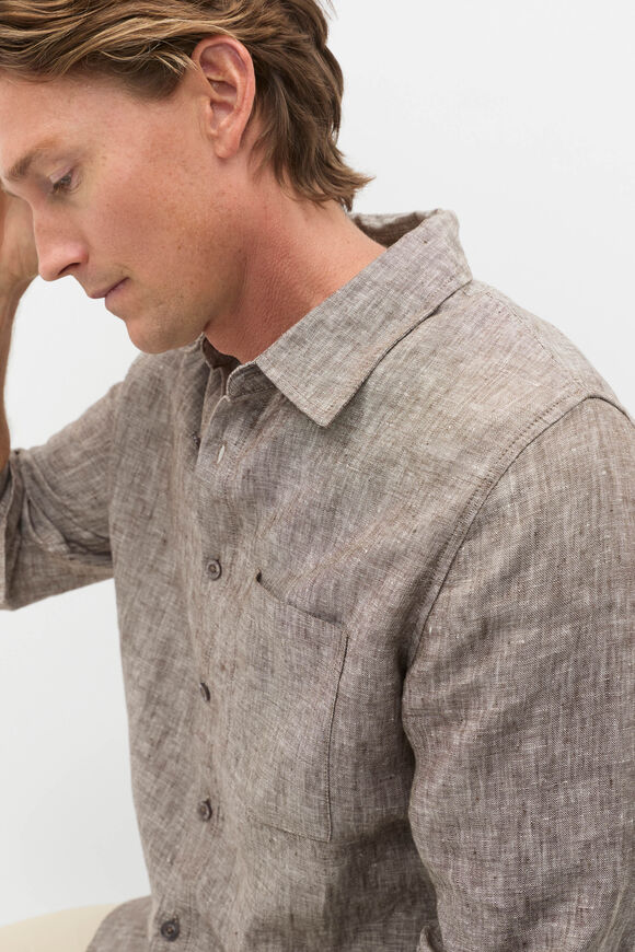 Linen Everyday Shirt  Cocoa Linen Everyday Shirt  Cocoa  hi-res
