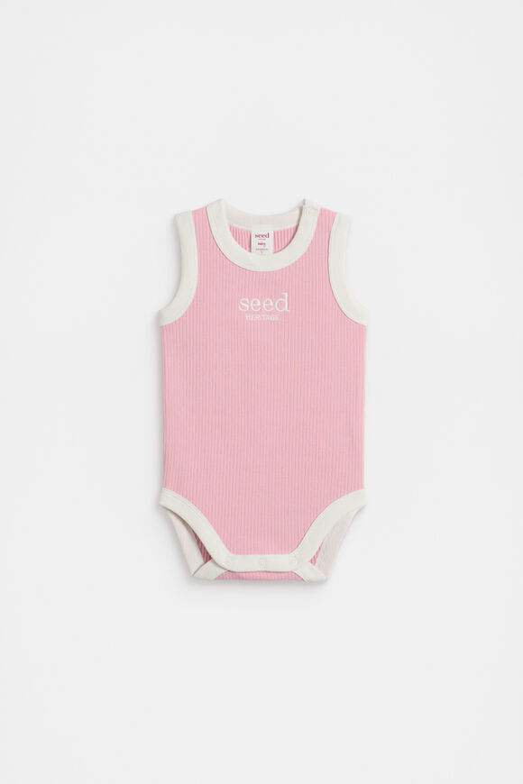Logo Tank Bodysuit  Bubblegum Logo Tank Bodysuit  Bubblegum  hi-res