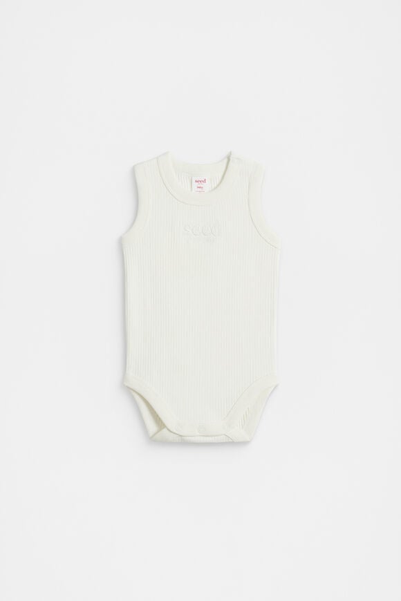Logo Tank Bodysuit  Classic Cream Logo Tank Bodysuit  Classic Cream  hi-res