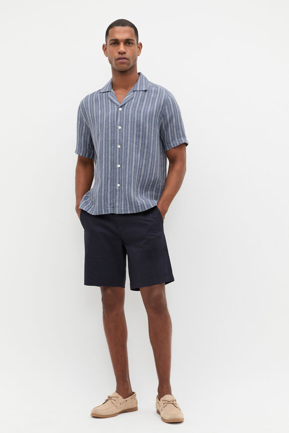 Stripe Linen Shirt  Storm Blue Stripe Linen Shirt  Storm Blue  hi-res