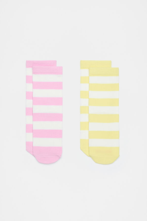 Stripe Sock 2 Pack  Lemongrass Stripe Sock 2 Pack  Lemongrass  hi-res