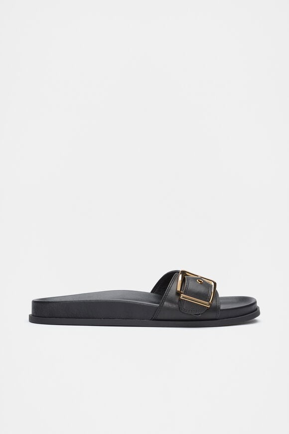 Asher Buckle Slide  Black Asher Buckle Slide  Black  hi-res