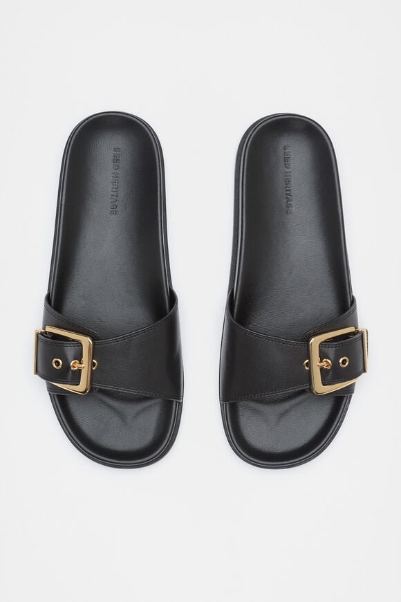 Asher Buckle Slide  Black Asher Buckle Slide  Black  hi-res