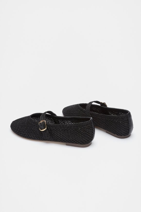 Mara Crochet Ballet Flat  Black Mara Crochet Ballet Flat  Black  hi-res