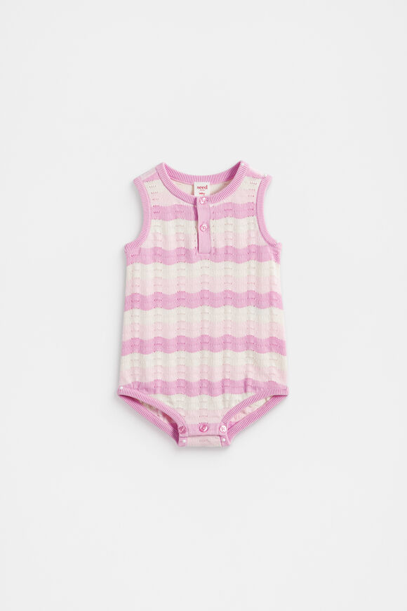 Wavy Knit Romper  Orchid Bloom Wavy Knit Romper  Orchid Bloom  hi-res