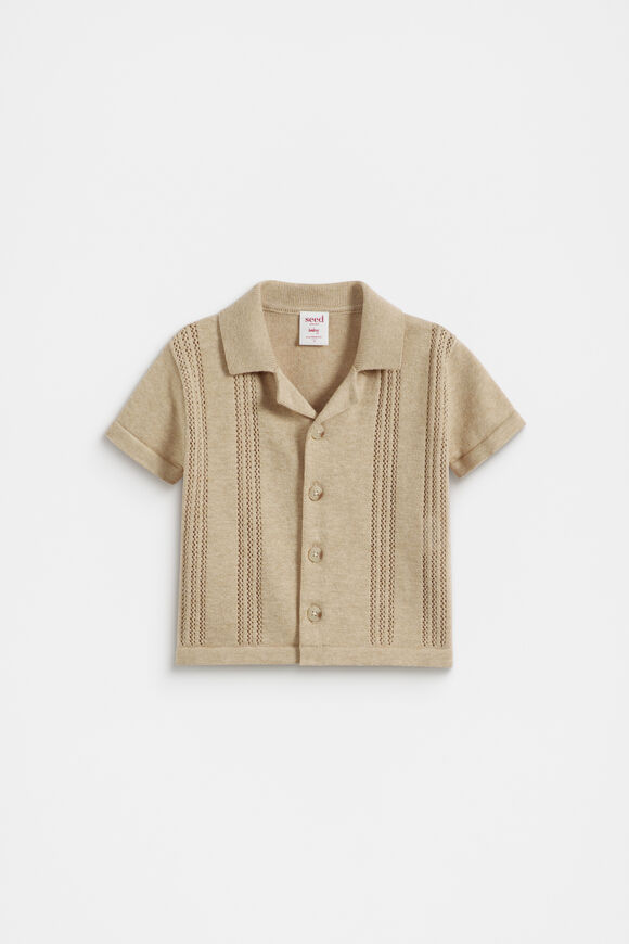 Knit Shirt  Neutral Marle Knit Shirt  Neutral Marle  hi-res