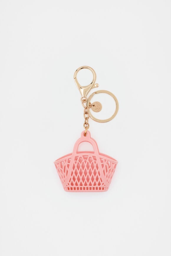 Retro Basket Keyring  Orange  hi-res