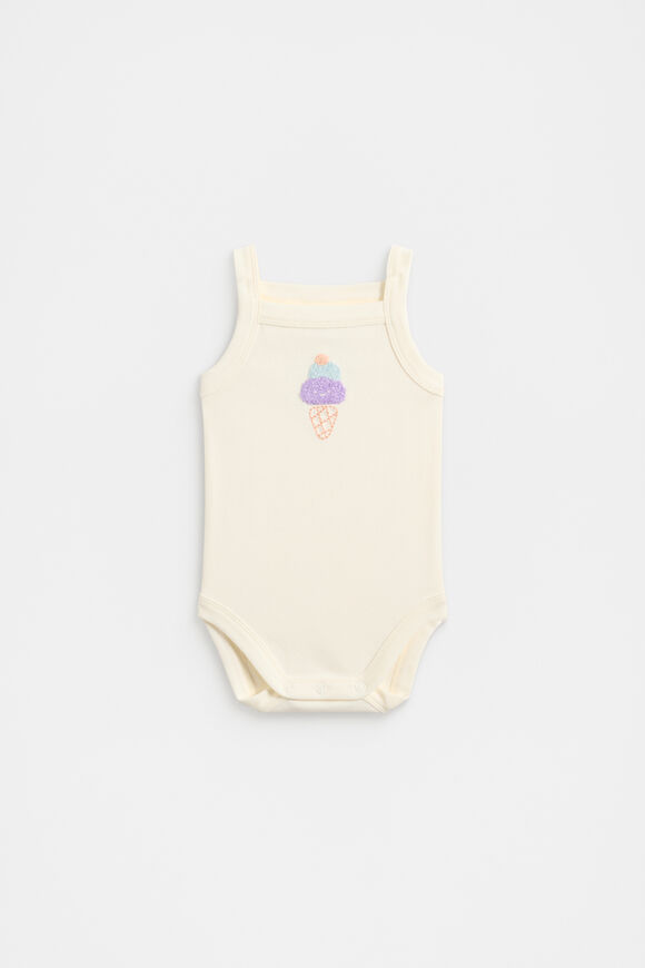 Ice Cream Singlet Bodysuit  Milk Ice Cream Singlet Bodysuit  Milk  hi-res