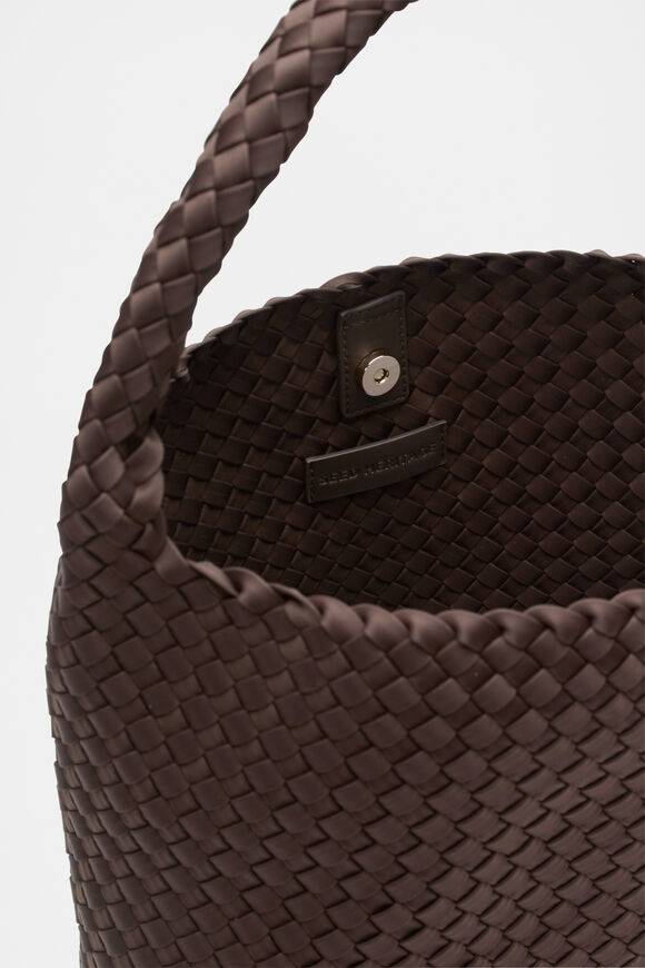 Woven Textured Tote  Dark Espresso  hi-res