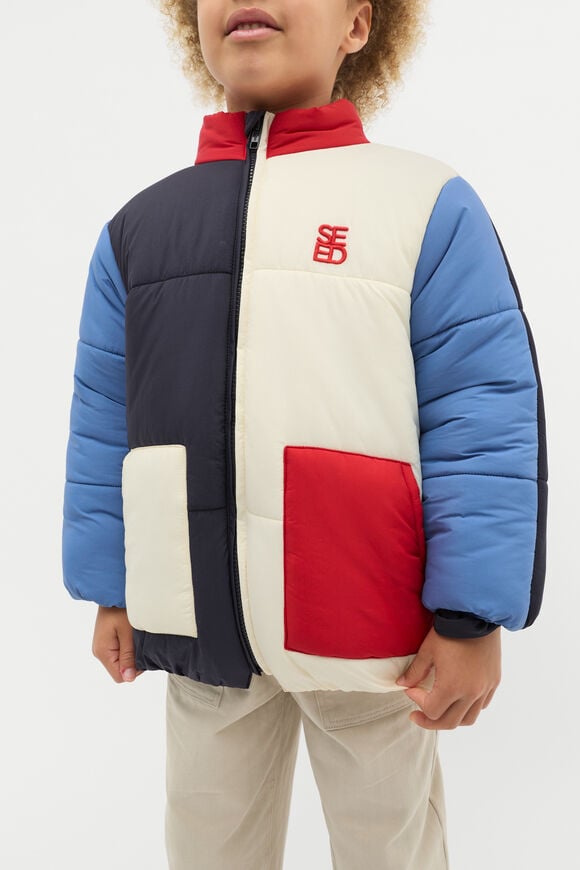 Colourblock Puffer Jacket  Multi  hi-res