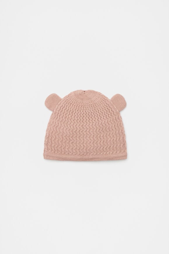 Cable Knit Beanie  Blush Pink  hi-res