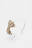 Faux Suede Bow Headband  Latte  hi-res